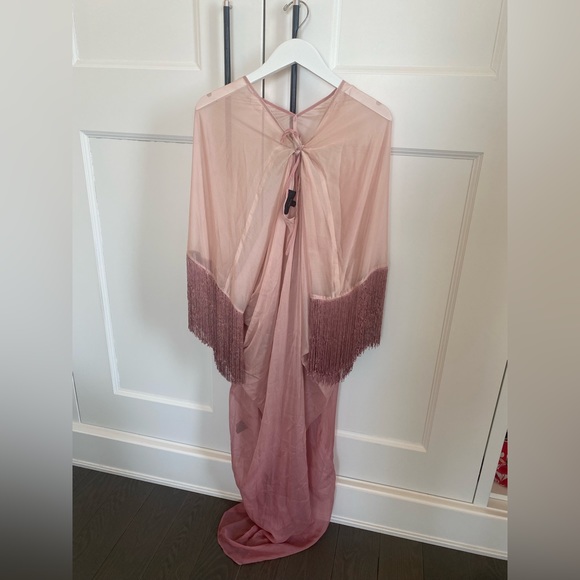 Michael Costello For Revolve, fringe cover up, mauve ombré - Picture 3 of 7